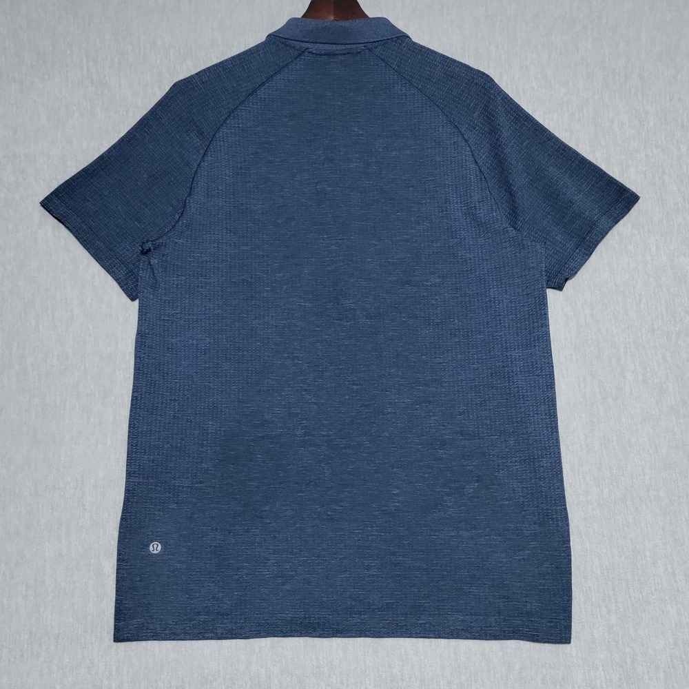 Lululemon Metal Vent Tech Golf Polo Shirt Mens Large Short Sleeve Blue Heather - Picture 3 of 11